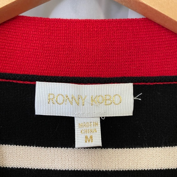 NWT Ronny Kobo Nautical Striped Cardigan Sweater - Picture 5 of 14